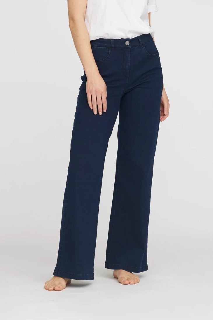 SERENE 5-POCKET LOOSE ML Superstretch, Dark Blue Denim