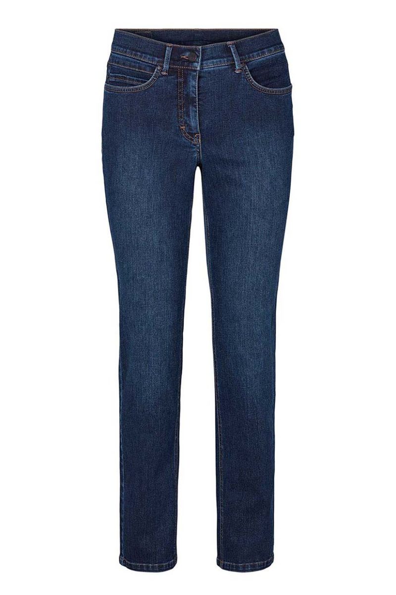CHRISTIE REGULAR ML Magic slim-byxor i bomullsdenim, Washed Dark Blue Denim