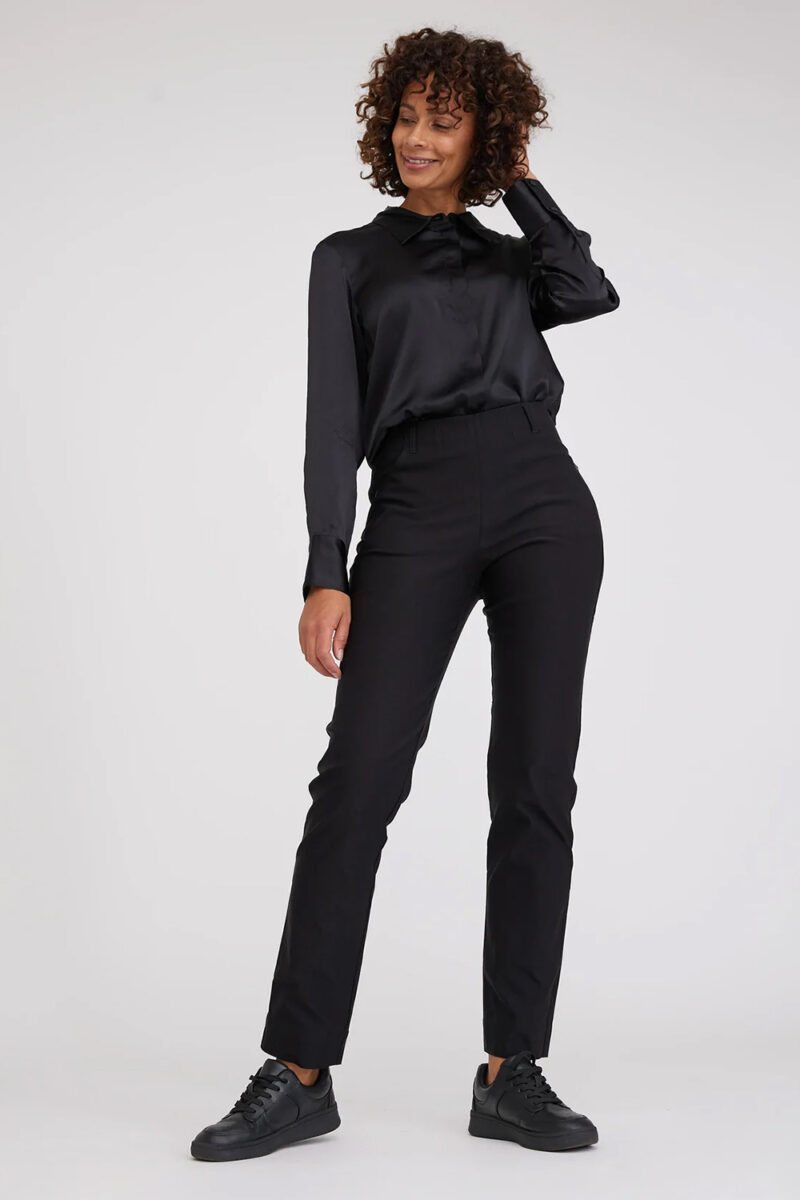 KELLY REGULAR ML Mirakelbyxa i viskos med borstad insida (mediumlängd), Black brushed