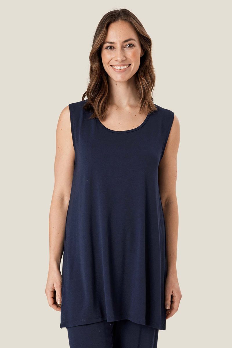 MaELTA Linne i viskosjersey, Navy