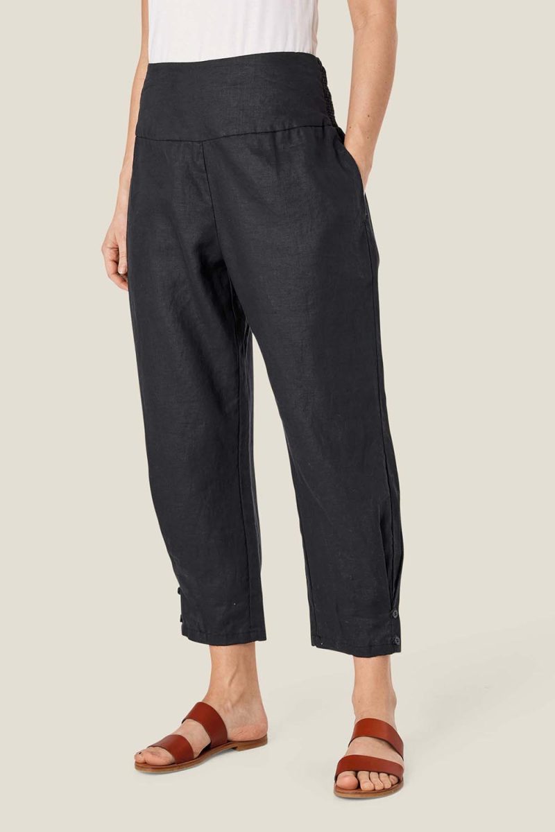 MaPENNA Byxor i lin, Black
