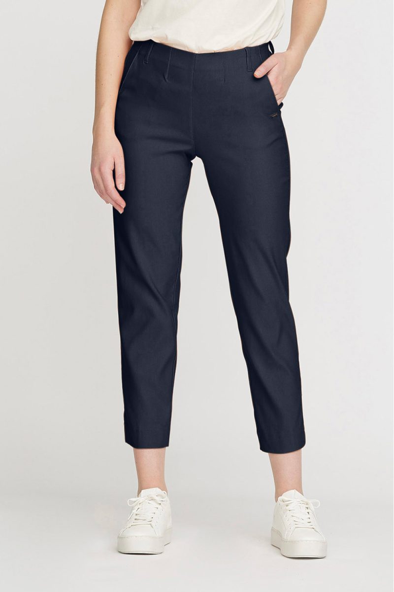 TAYLOR REGULAR CROP Stretchbyxor i viskos, Navy