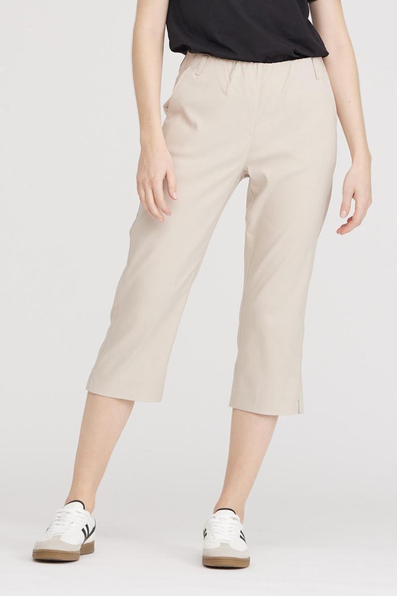 TAYLOR CAPRI REGULAR ML Stretchbyxor i viskos, Grey Sand