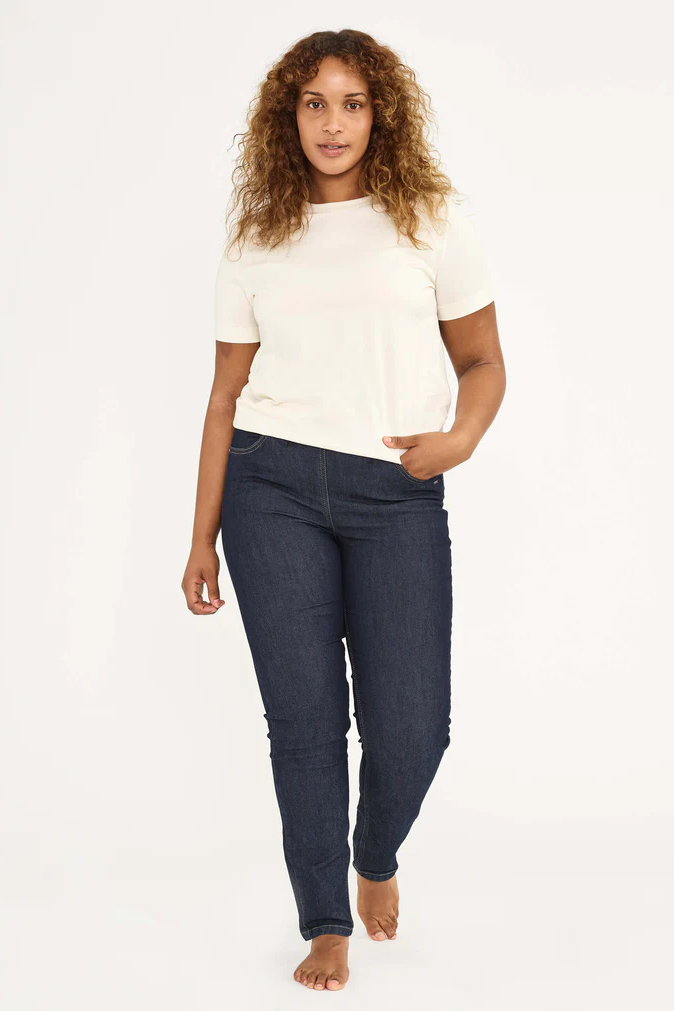 KELLY REGULAR SL i bomullsdenim (Kort), Dark Blue