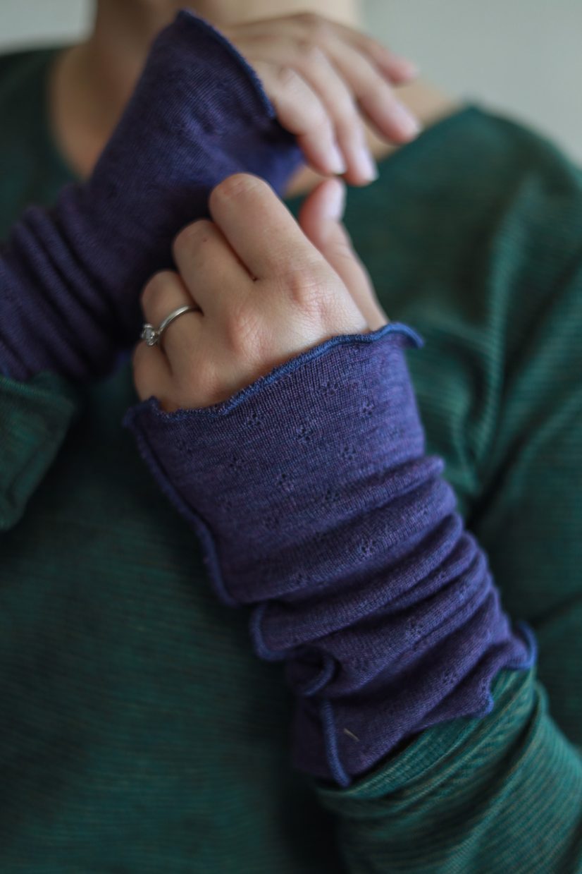 Handledsvärmare i merinoull, Purple