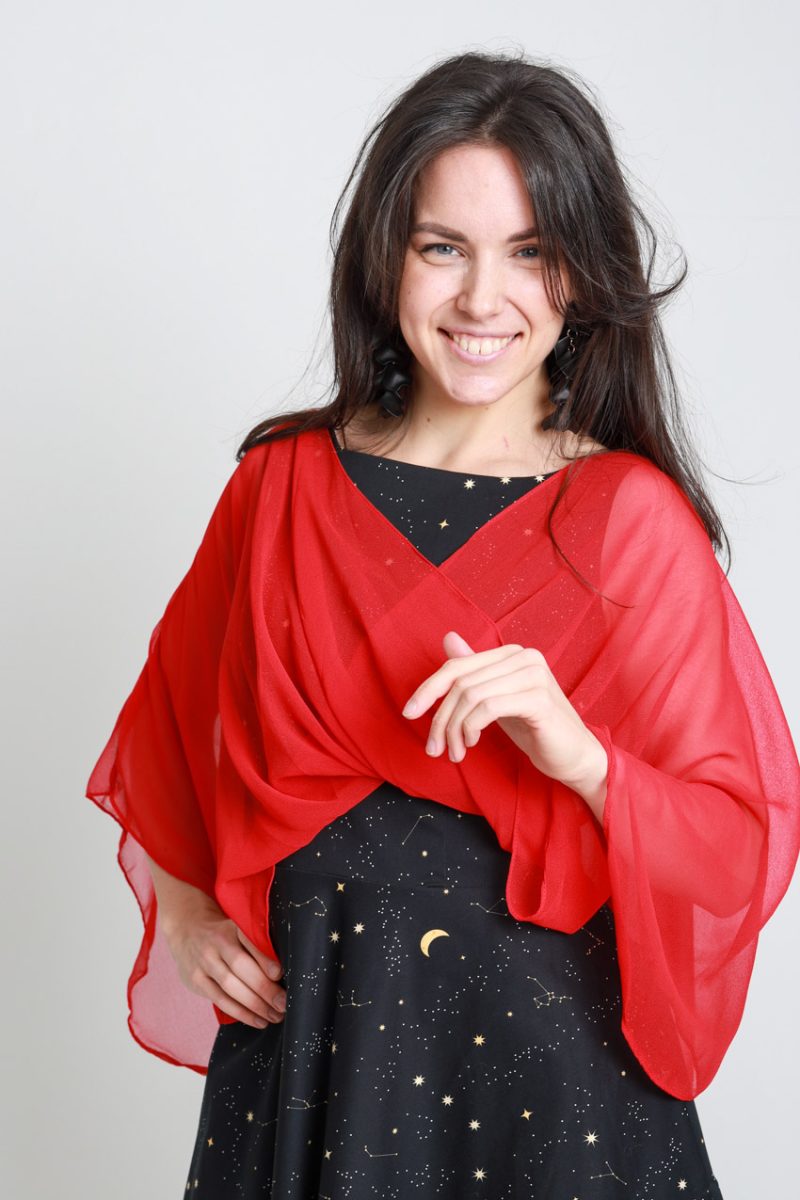 PONCHO/BOLERO, Röd