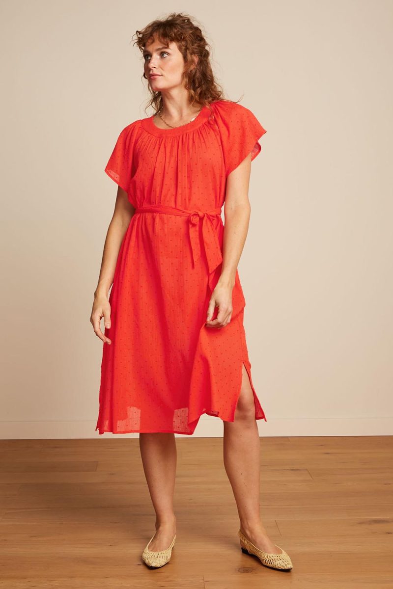 TALIA VERANO Klänning i bomull, Fire Red