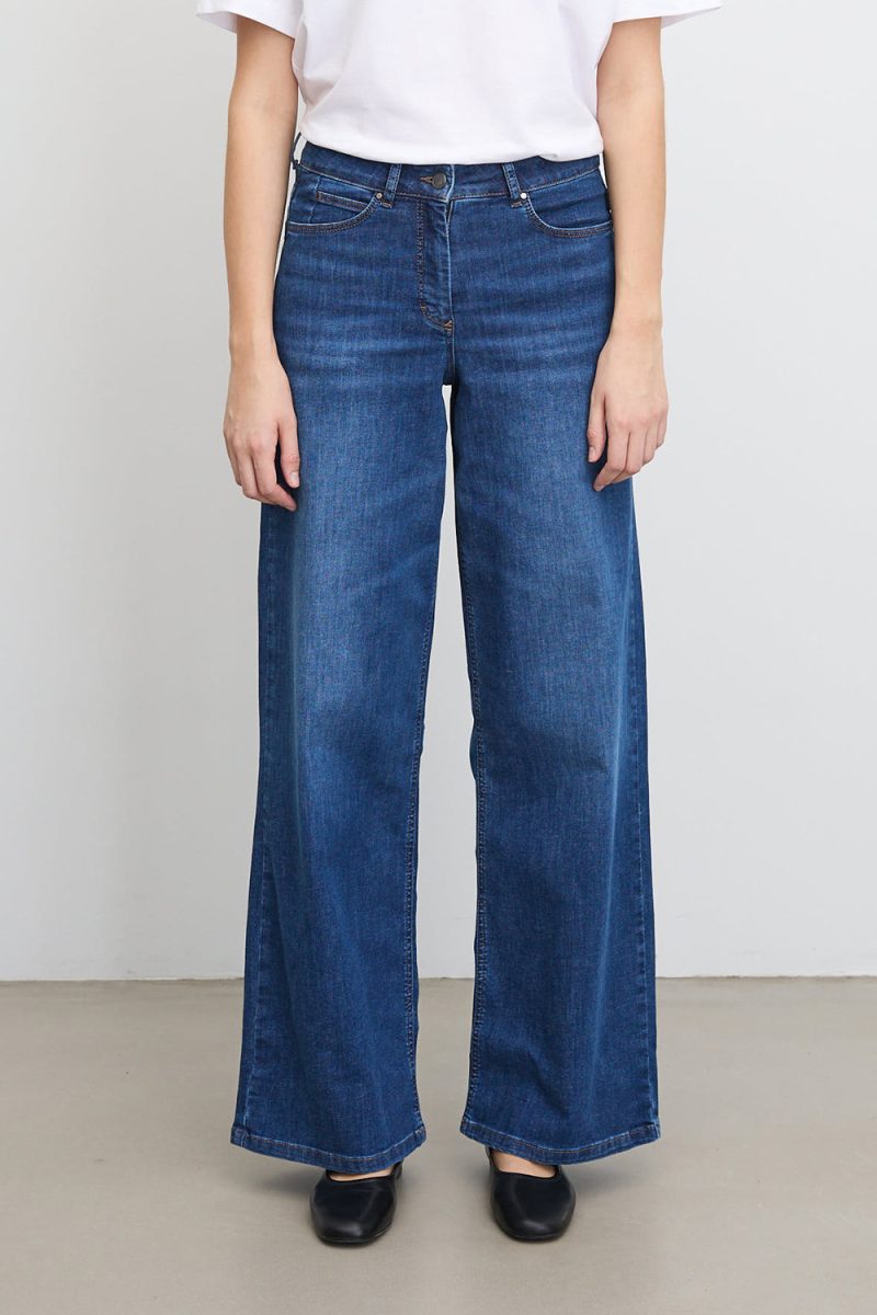 CAROL LOOSE ML Byxor i bomullsdenim (Medium), Washed Blue