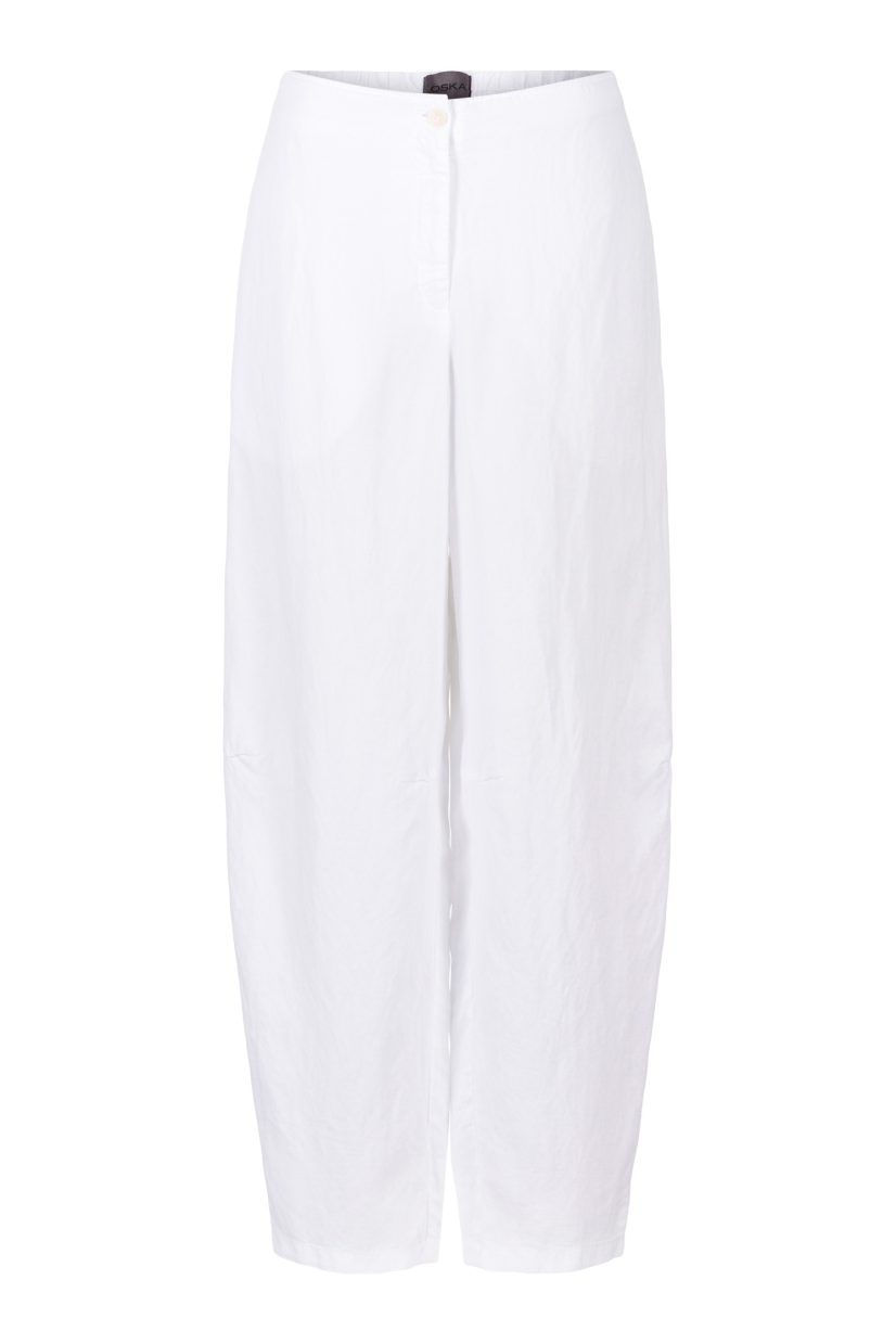 HEBOU Byxor i lyocell/lin, White