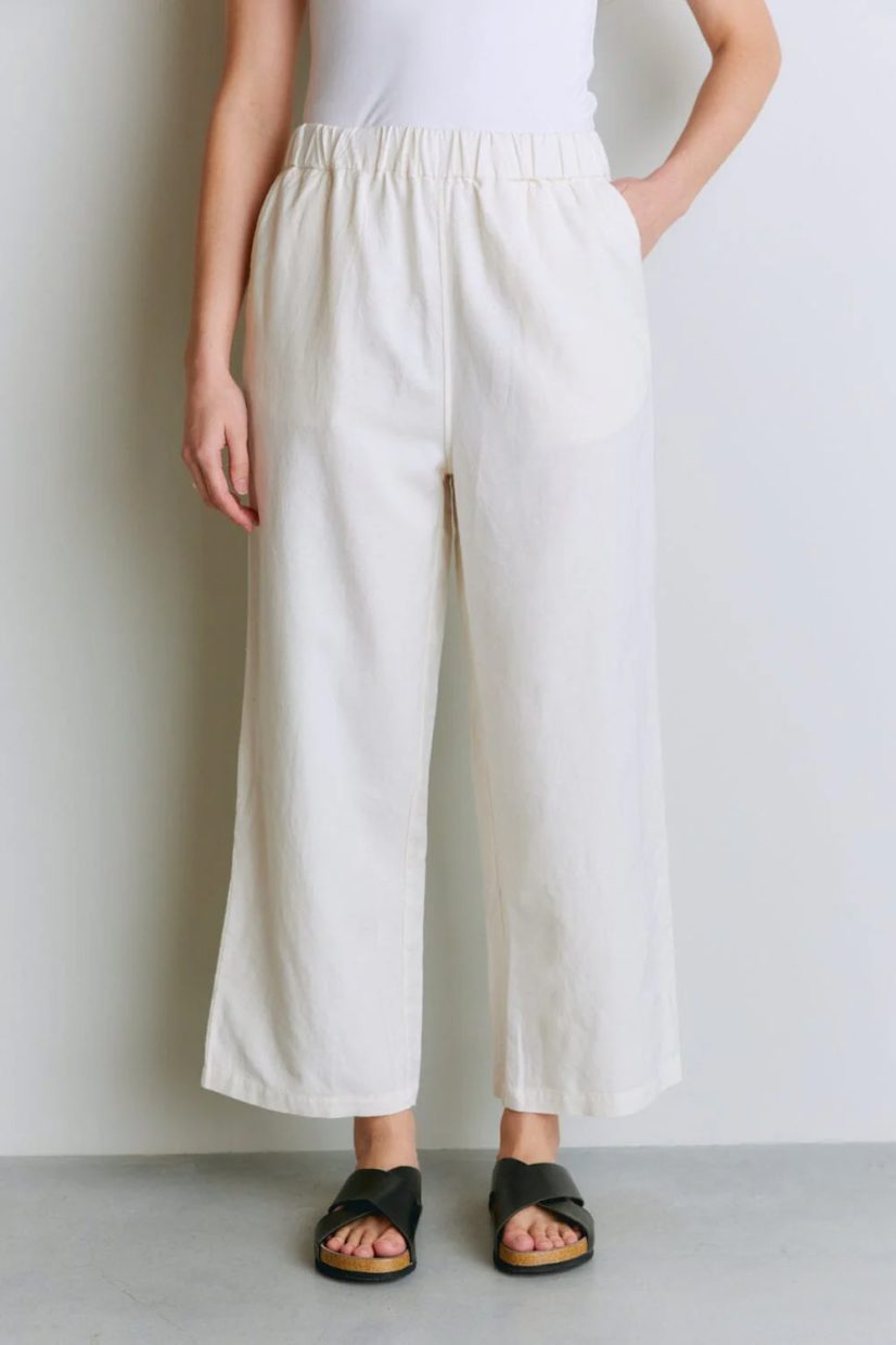 COM Byxor i bambu/lin, Offwhite