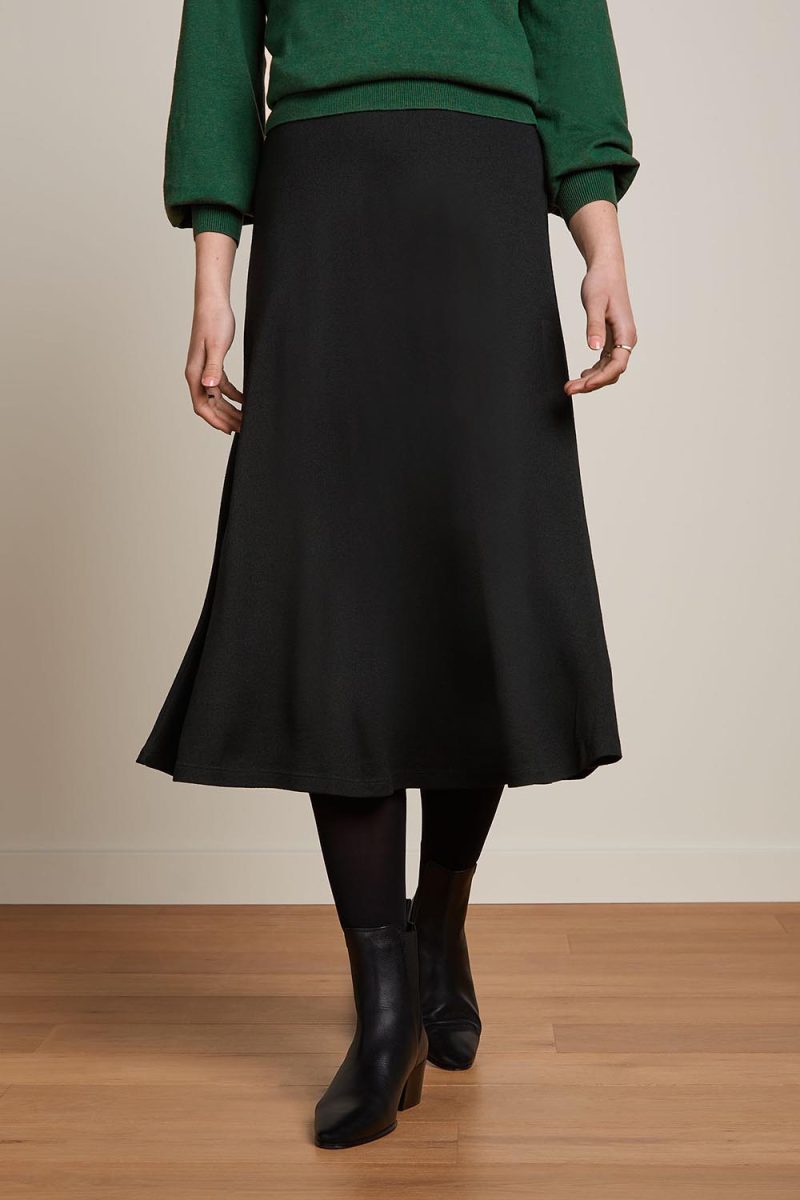 JUNO MIDI MILANO Kjol i viskosjersey, Black