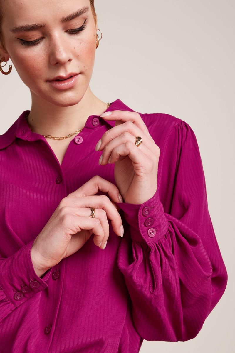 MARISA ALLEGRA Blus i viskos, Sparkling Fuchsia