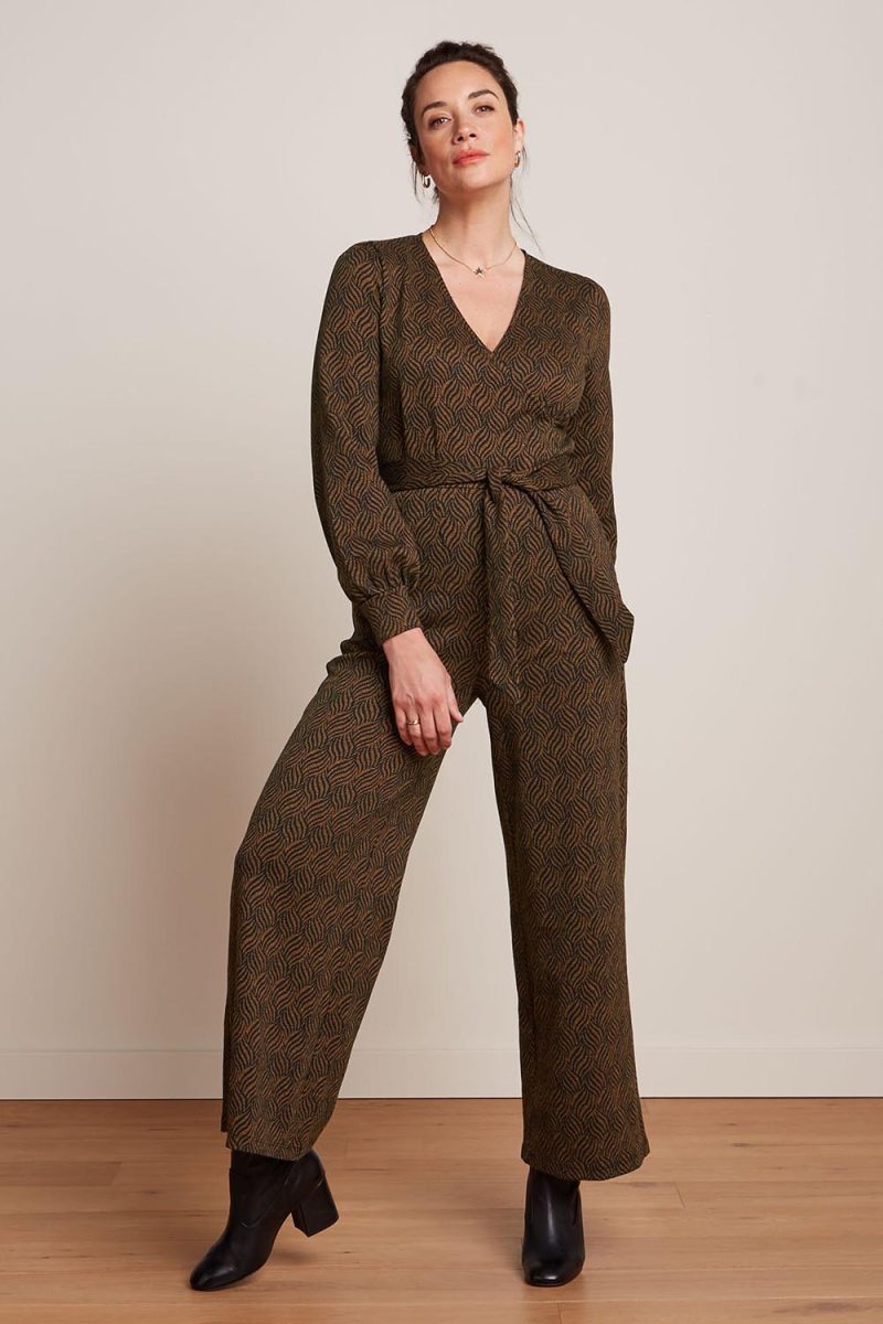 ZITA RUBY JACQUARD Jumpsuit i viskosmix, Black