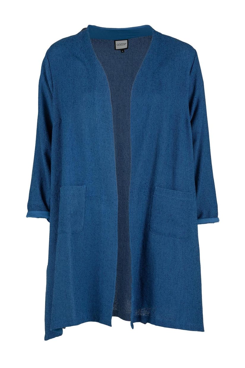 gFRANCE Kofta i viskosbouclé, Blue