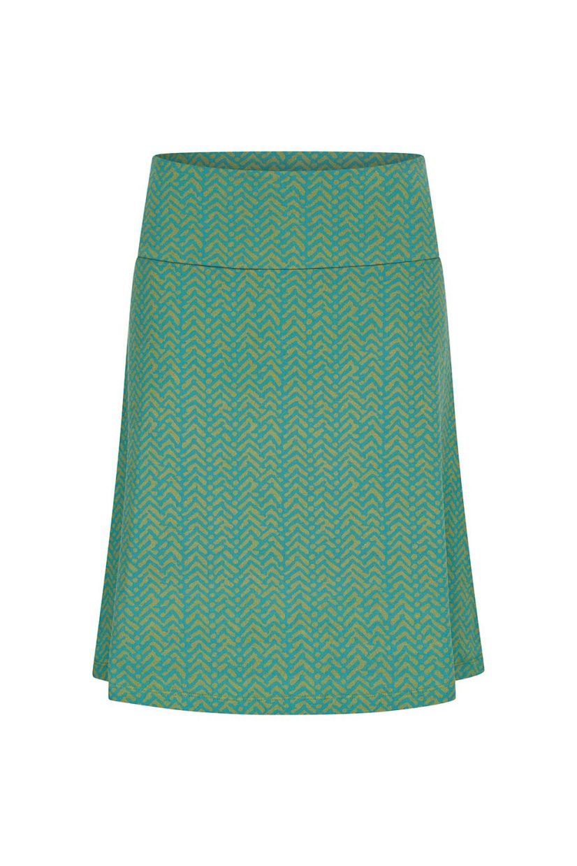 Kjol i bomullstrikå, Herringbone Olive