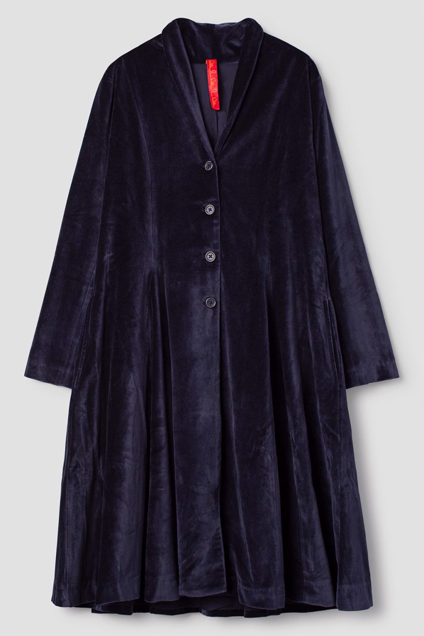 MAJROS Kappa i bomullssammet, Midnight Blue