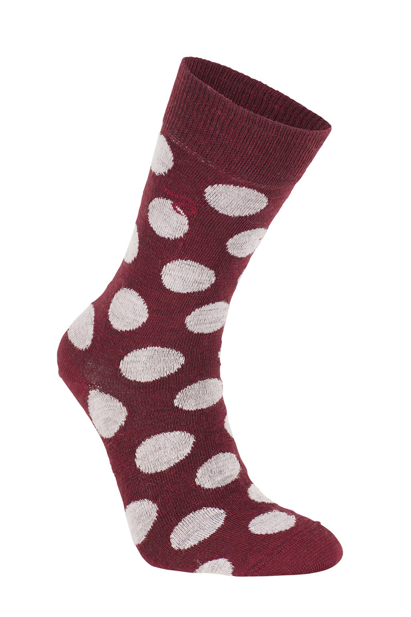 WOOL SOCK DOT Ullstrumpa, Ruby Wine