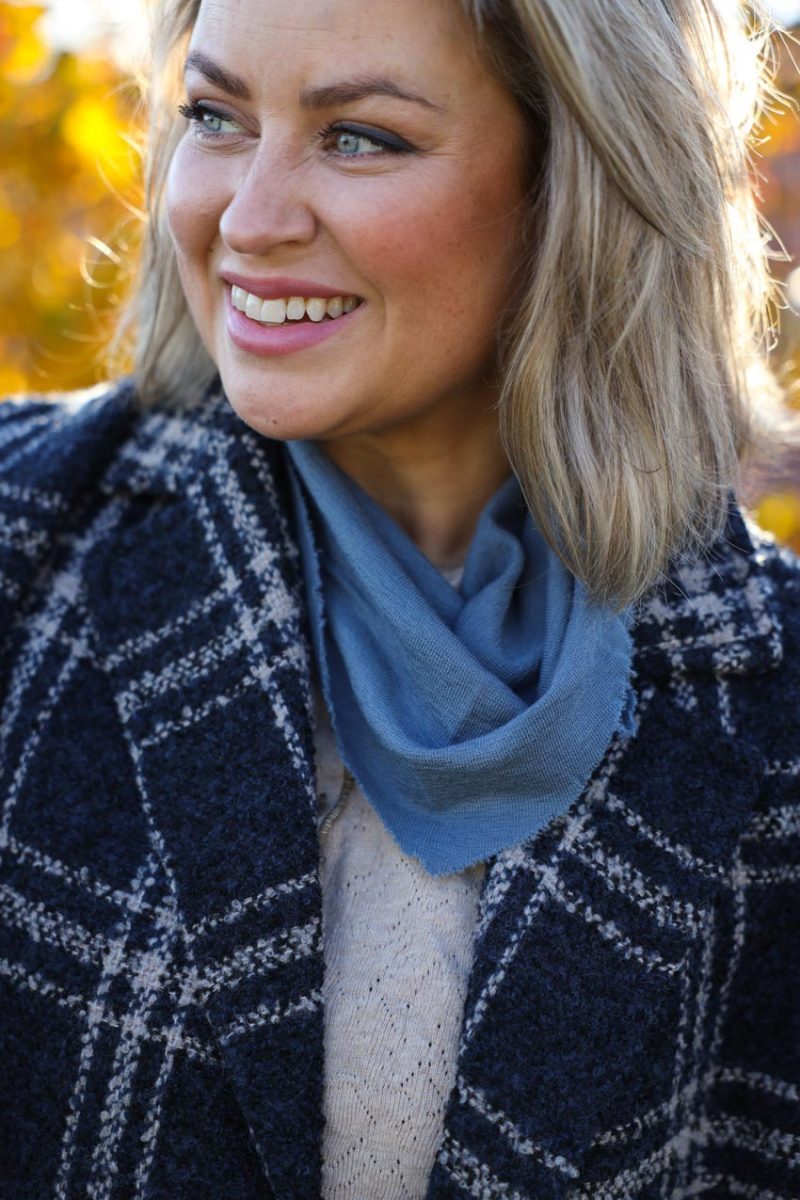 Liten triangelscarf i merinoull, Stormy sea