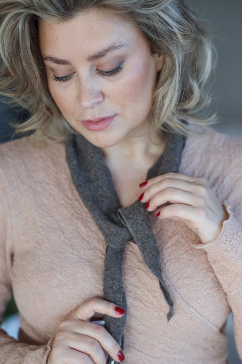 Triangelscarf  i merinoull, Earth