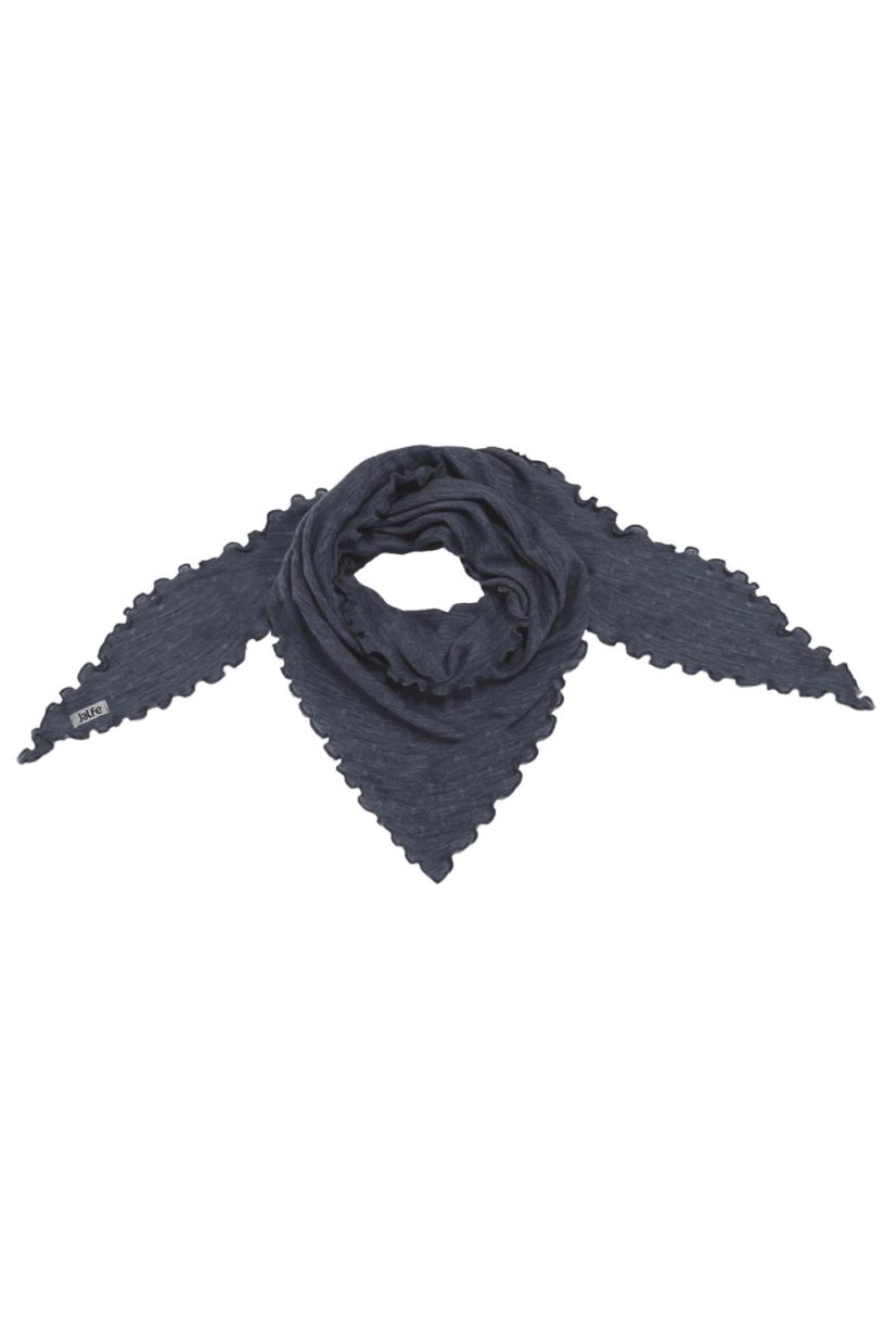 Stickad sjal i merinoull, Denim