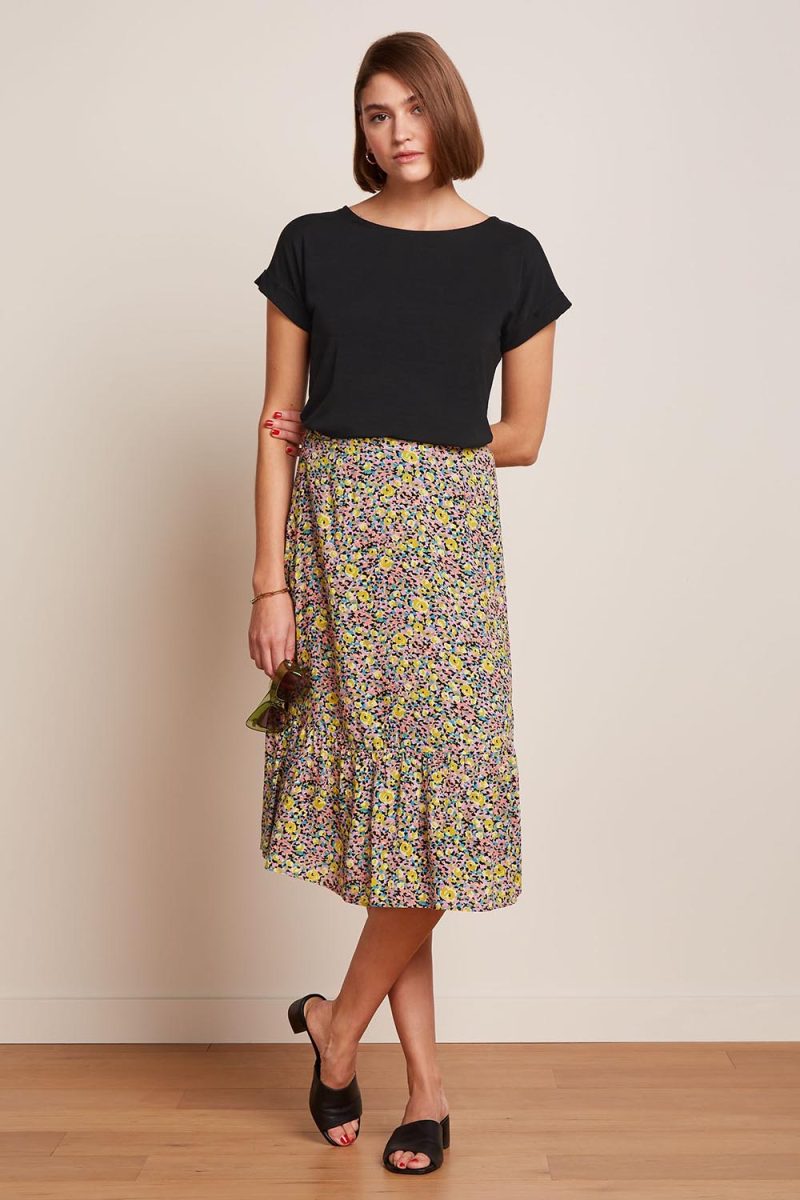 ESME MOUCHE WOVEN Kjol i viskos, Orchid Pink