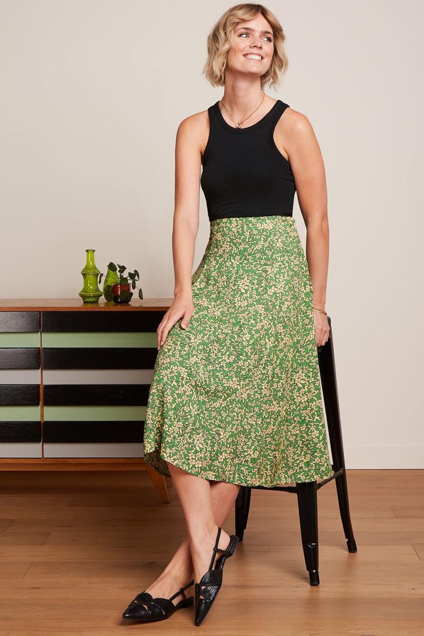 LAIA PARADIS Kjol i viskos, Jasmin Green