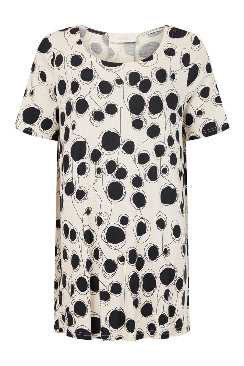 T-shirt i viskos/lin, Black
