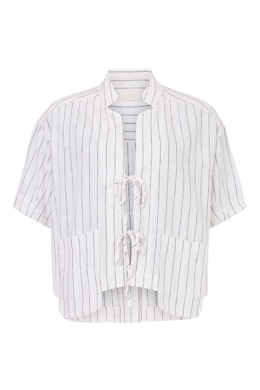 Jacka i lin/bomull, White/Black