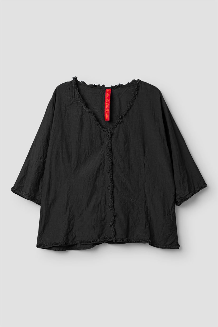 IRENE Blus i bomull/viskos, Black
