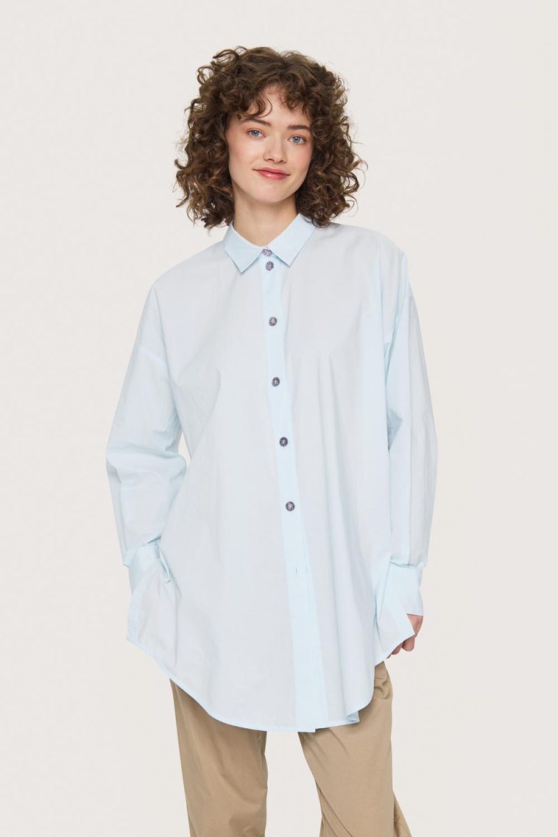 CORE COTTON Skjorta i bomull, Cool Blue