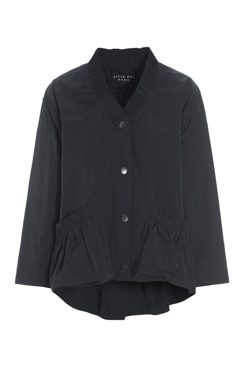 FUKKURA POPLIN Skjorta i bomullsmix, Black