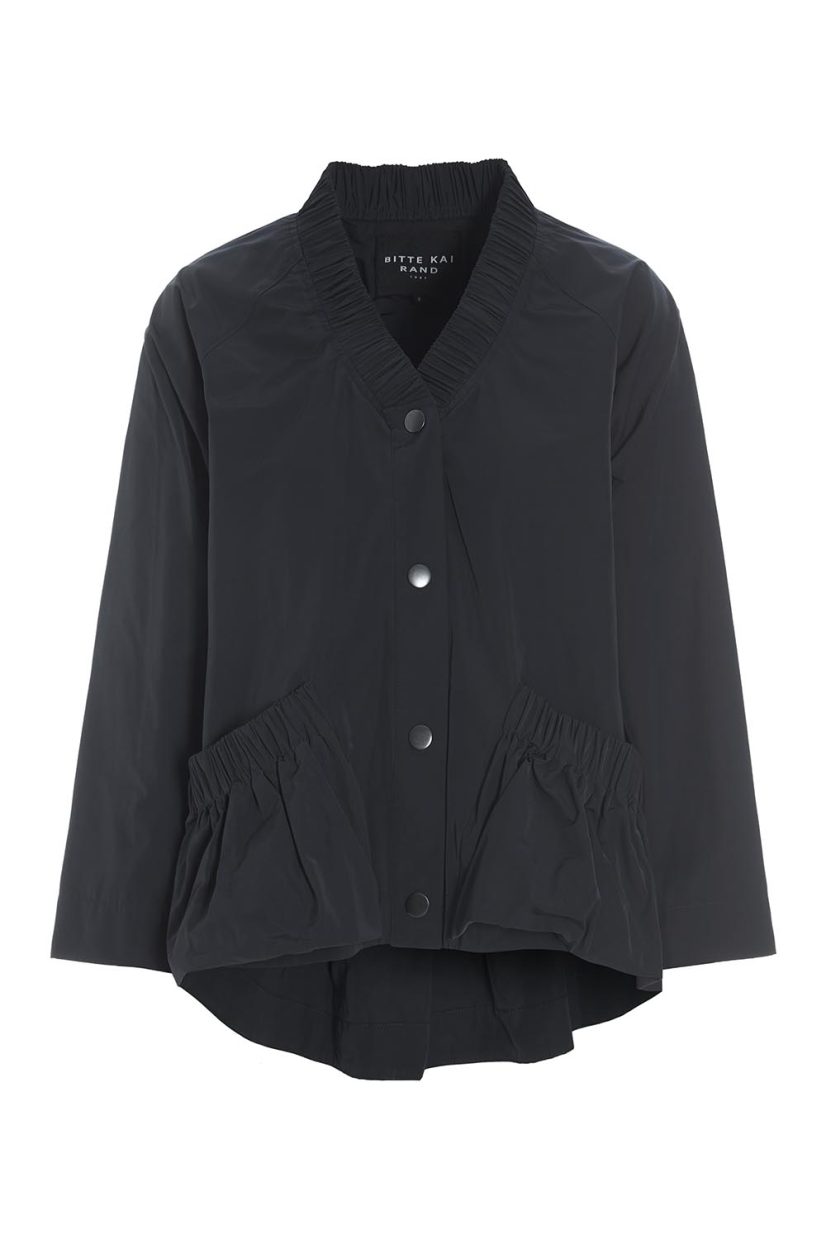 FUKKURA POPLIN Skjorta i bomullsmix, Black
