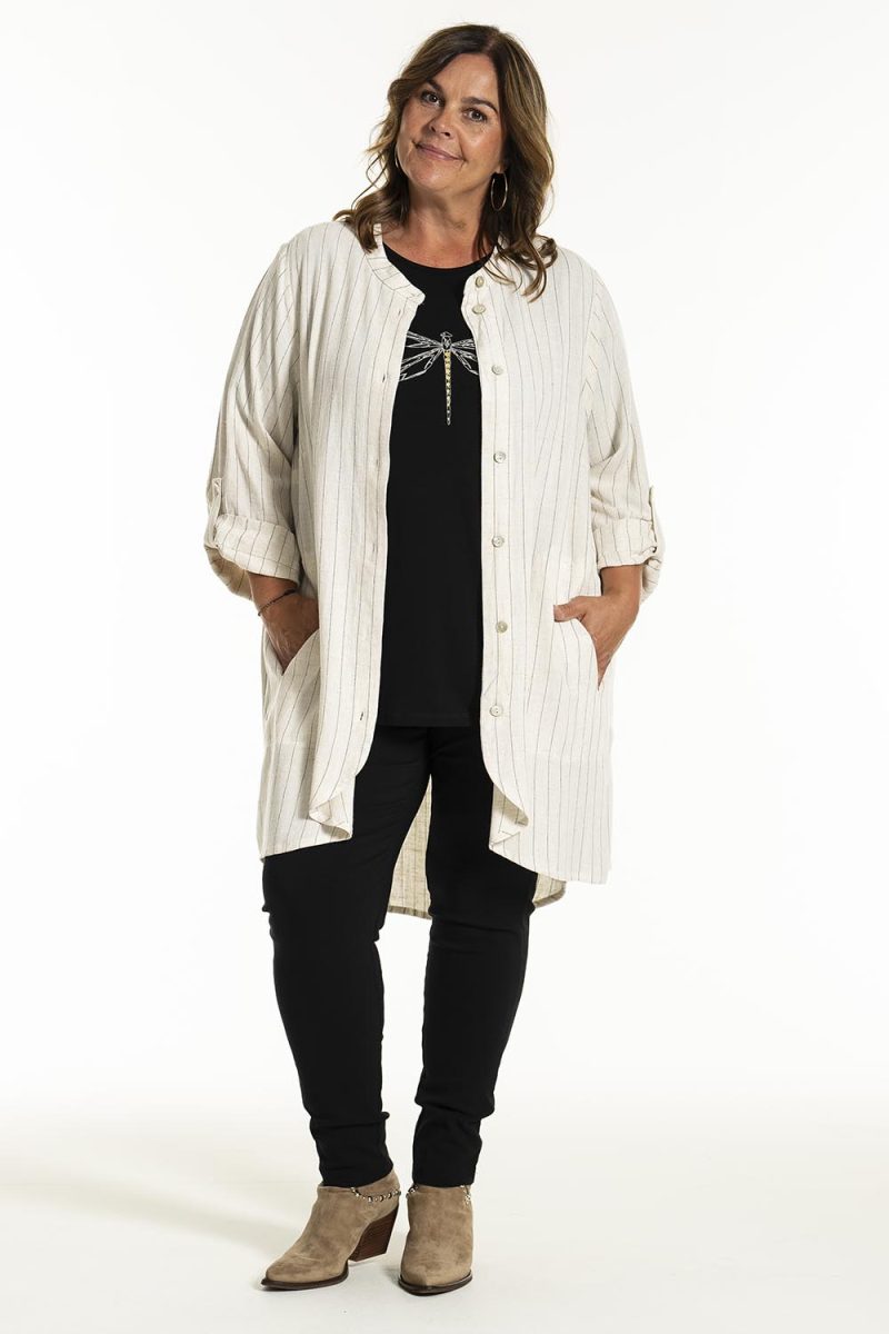 gMONNA Tunika i viskos/lin, Linen stripe