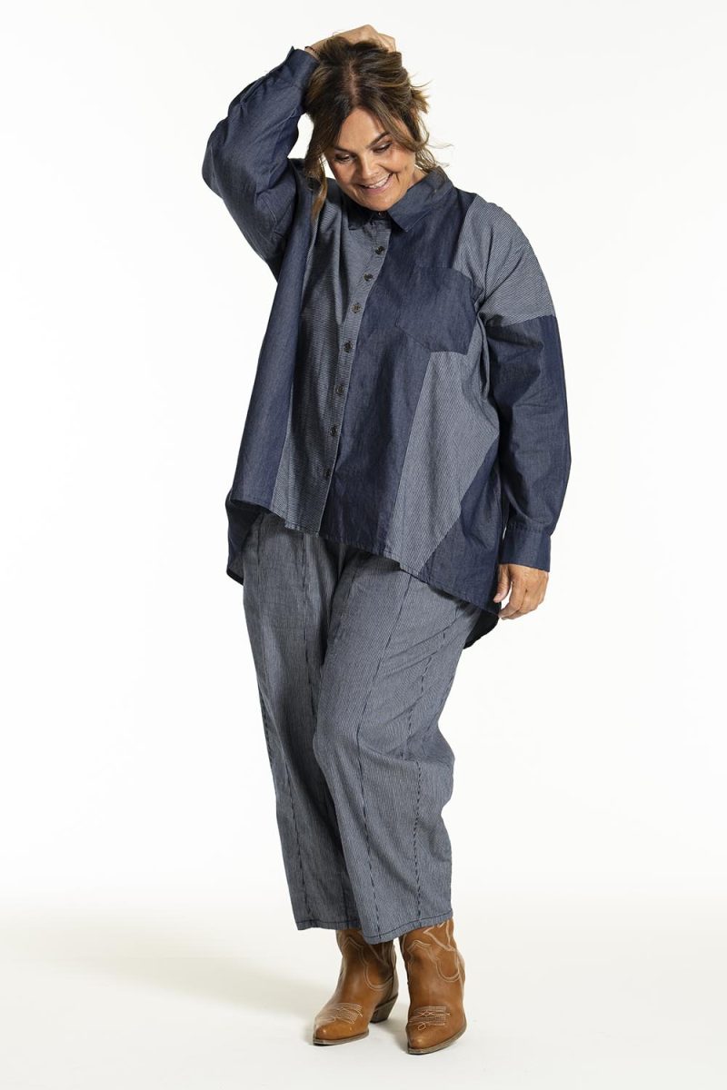 gJUDIT Skjorta i bomull, Denim Blue