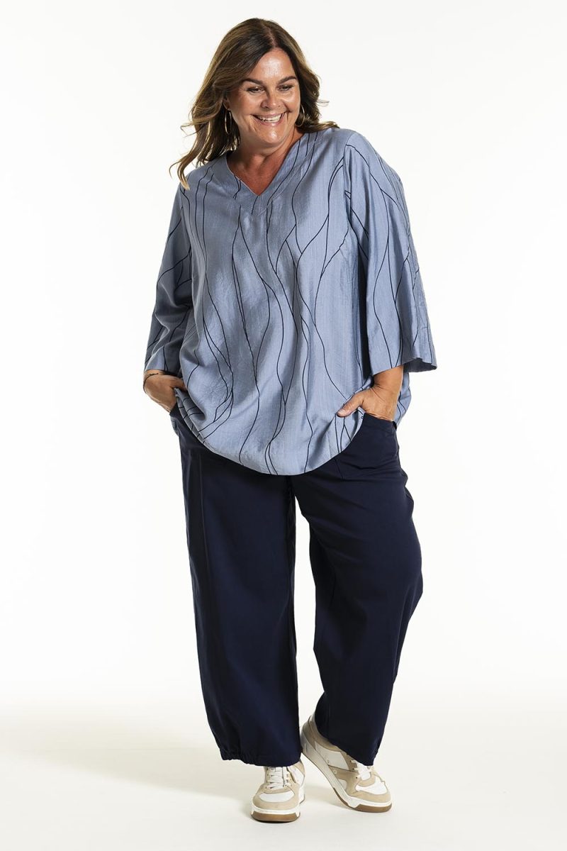 gSVANHILDR Blus i viskos, Blue