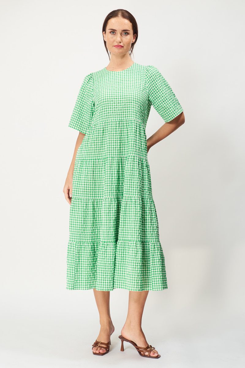 JADA Klänning i bomullsmix, Green