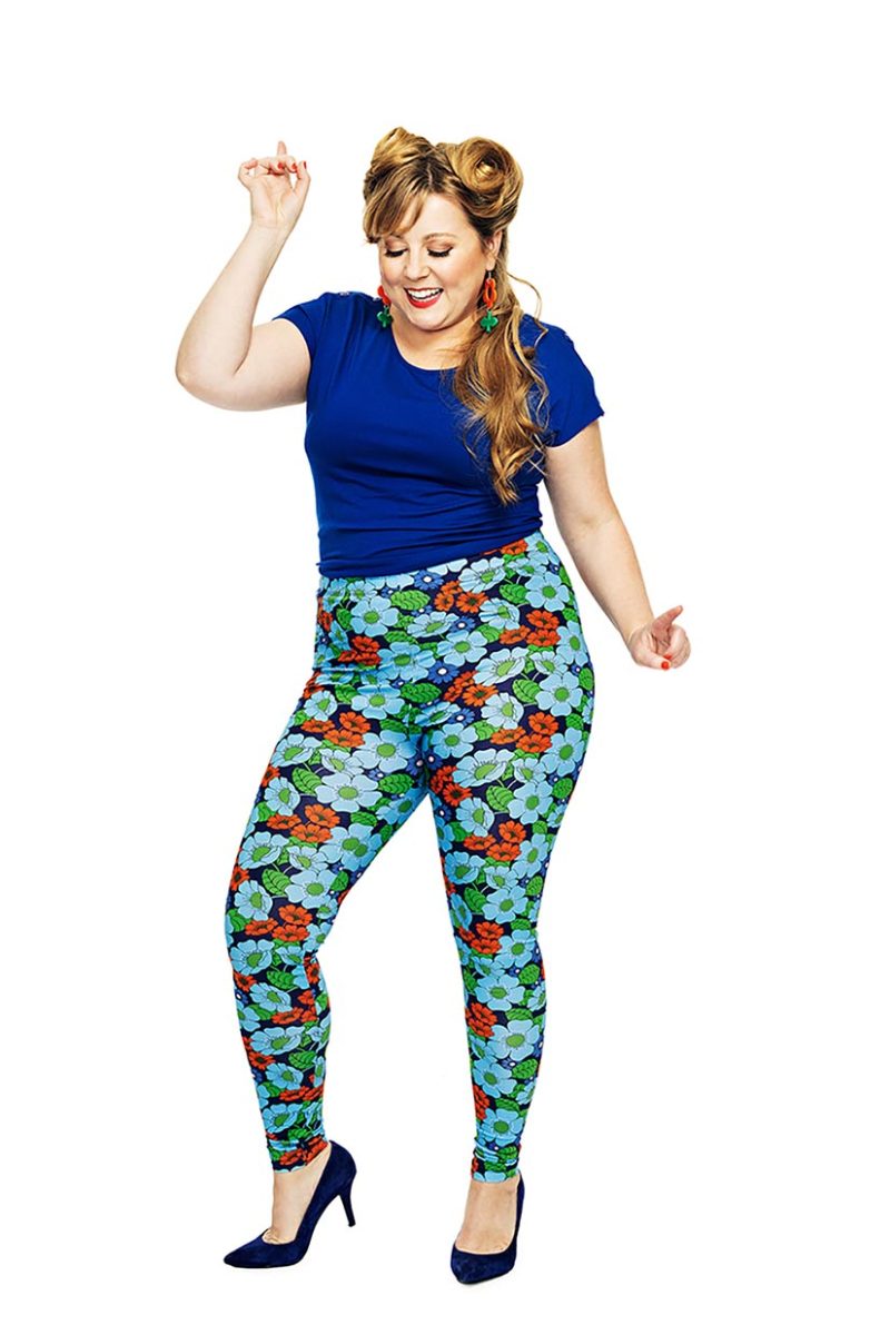 LO HUMLESURR BLÅ Leggings i bomullstrikå