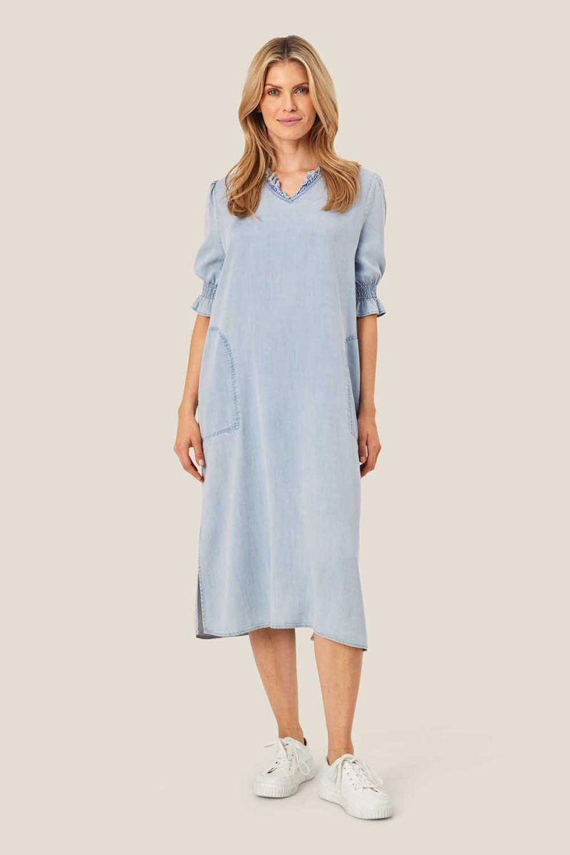 MaNYDELANA Klänning i lyocell, Light Denim