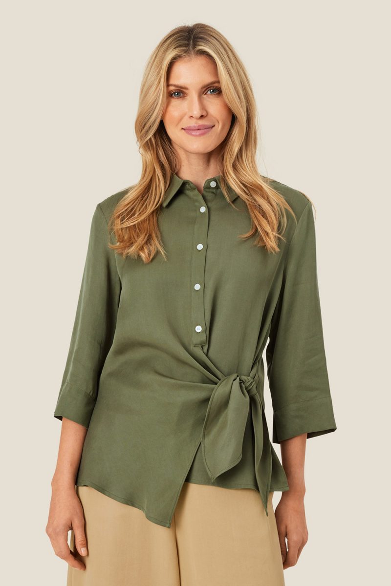 MaISALENA Skjorta i lyocell, D. Lichen Green