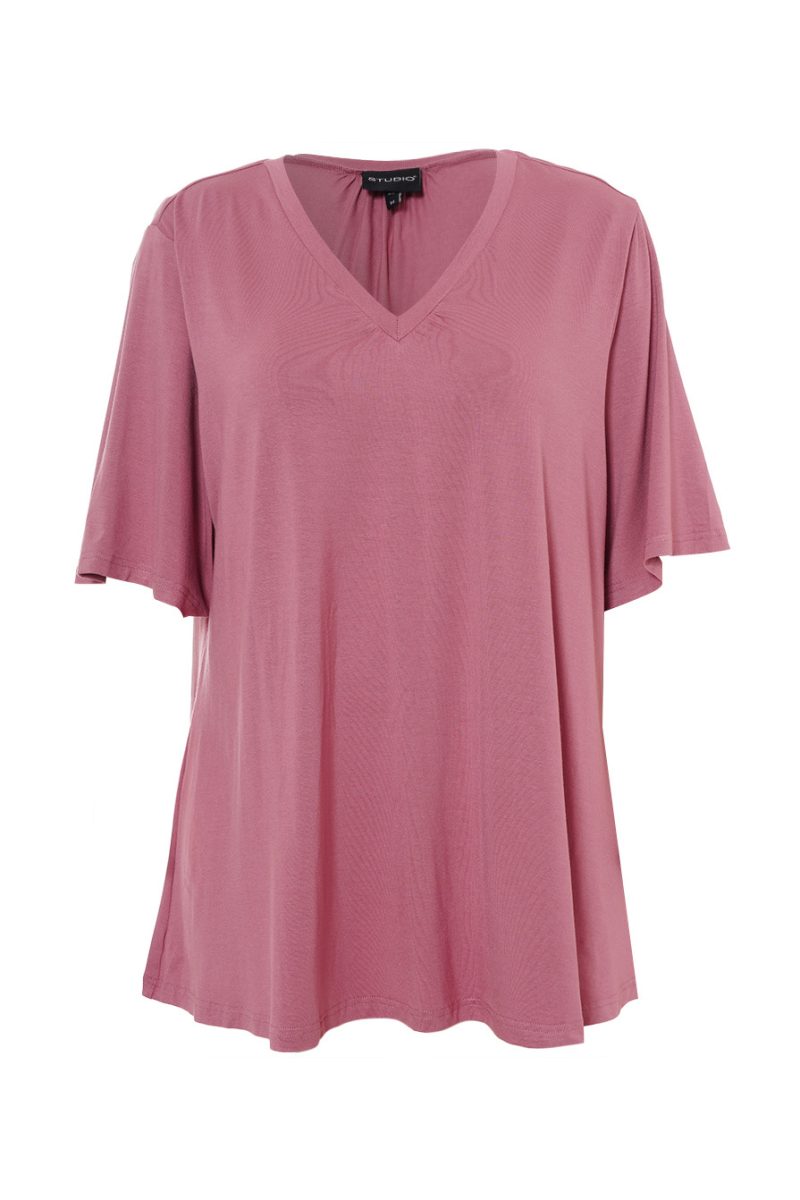 sLYKKE T-Shirt i viskostrikå, Rose