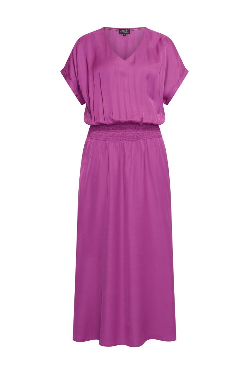 Klänning i viskos/rayon, Berry
