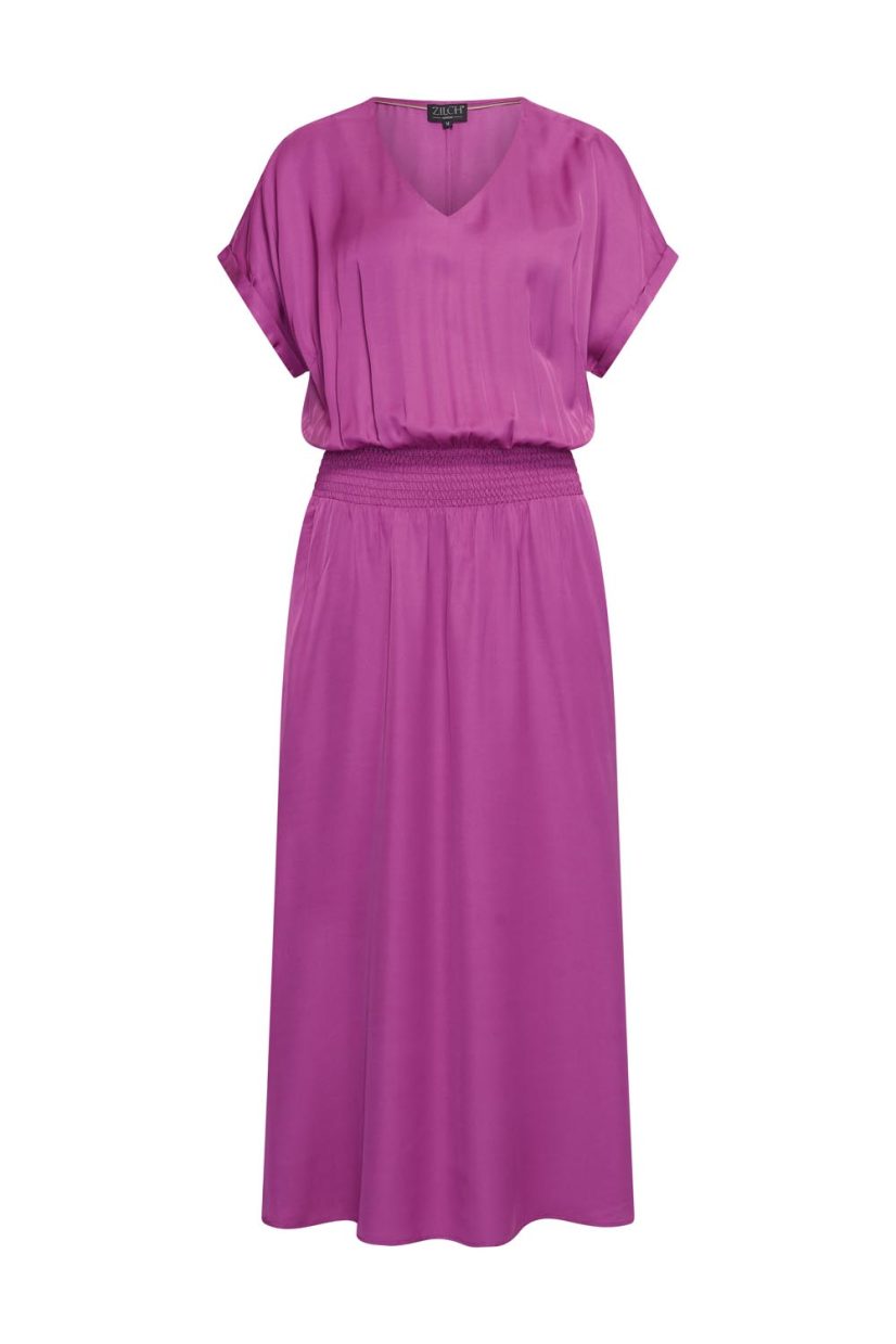 Klänning i viskos/rayon, Berry