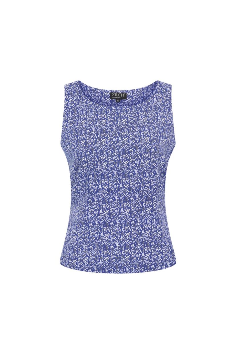 Topp i stretchig viskos, Drizzle Royal Blue