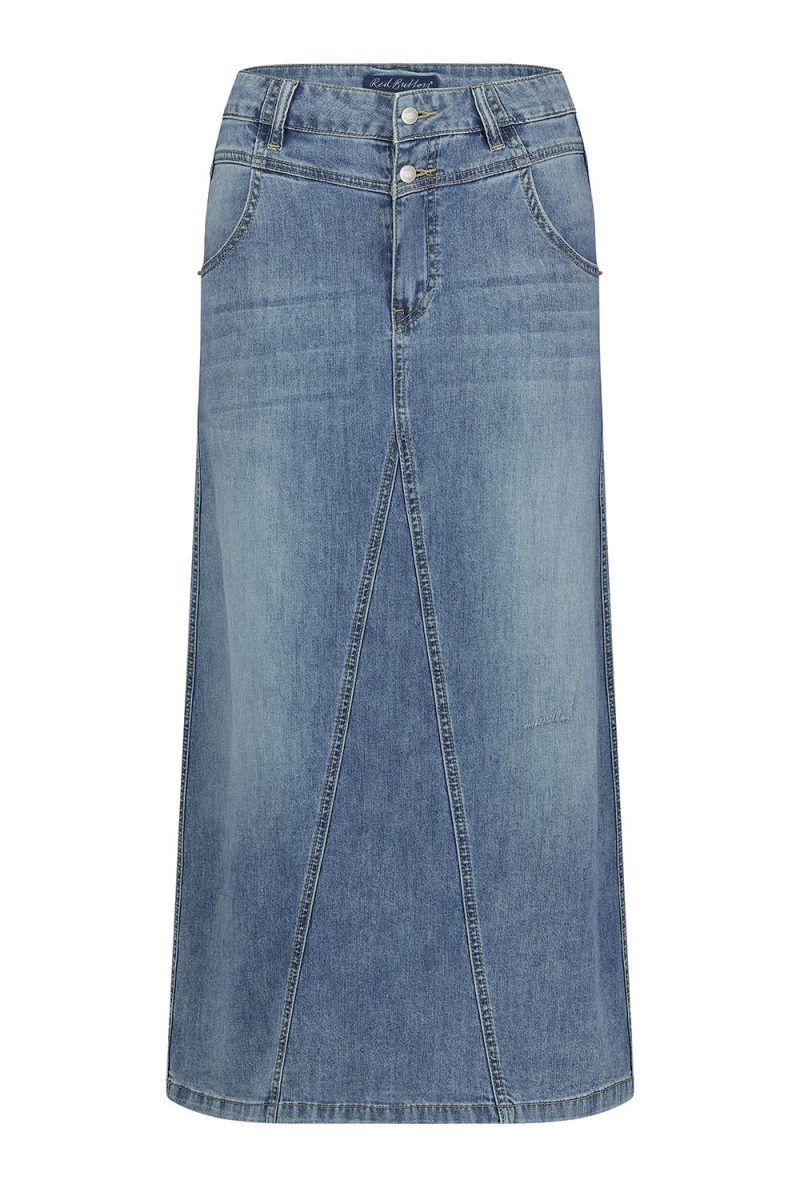 ALINA Kjol i bomullsdenim,Stoneused