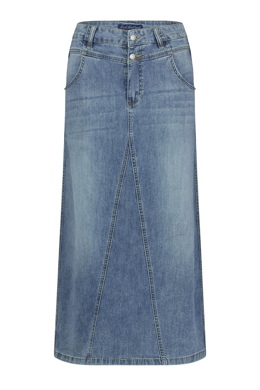 ALINA Kjol i bomullsdenim,Stoneused