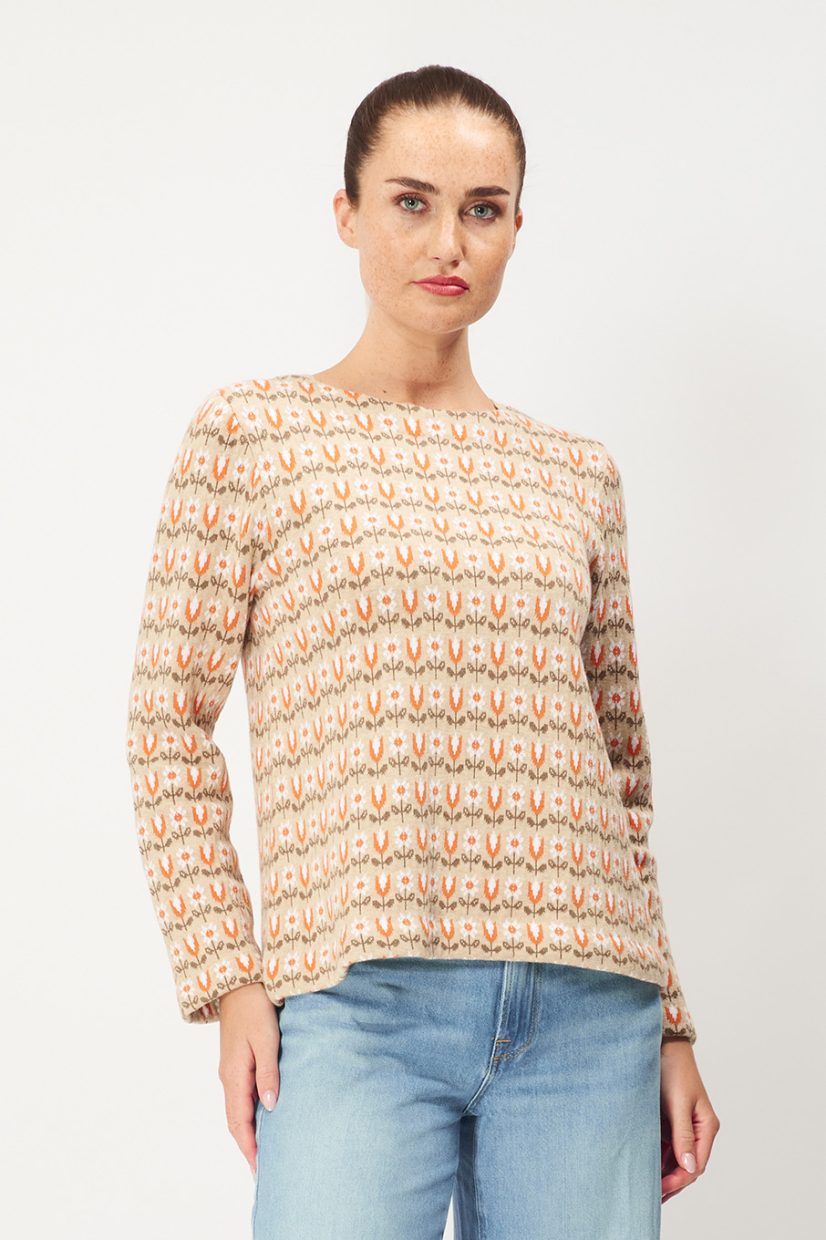 TULIPE Tröja i bomull, Beige