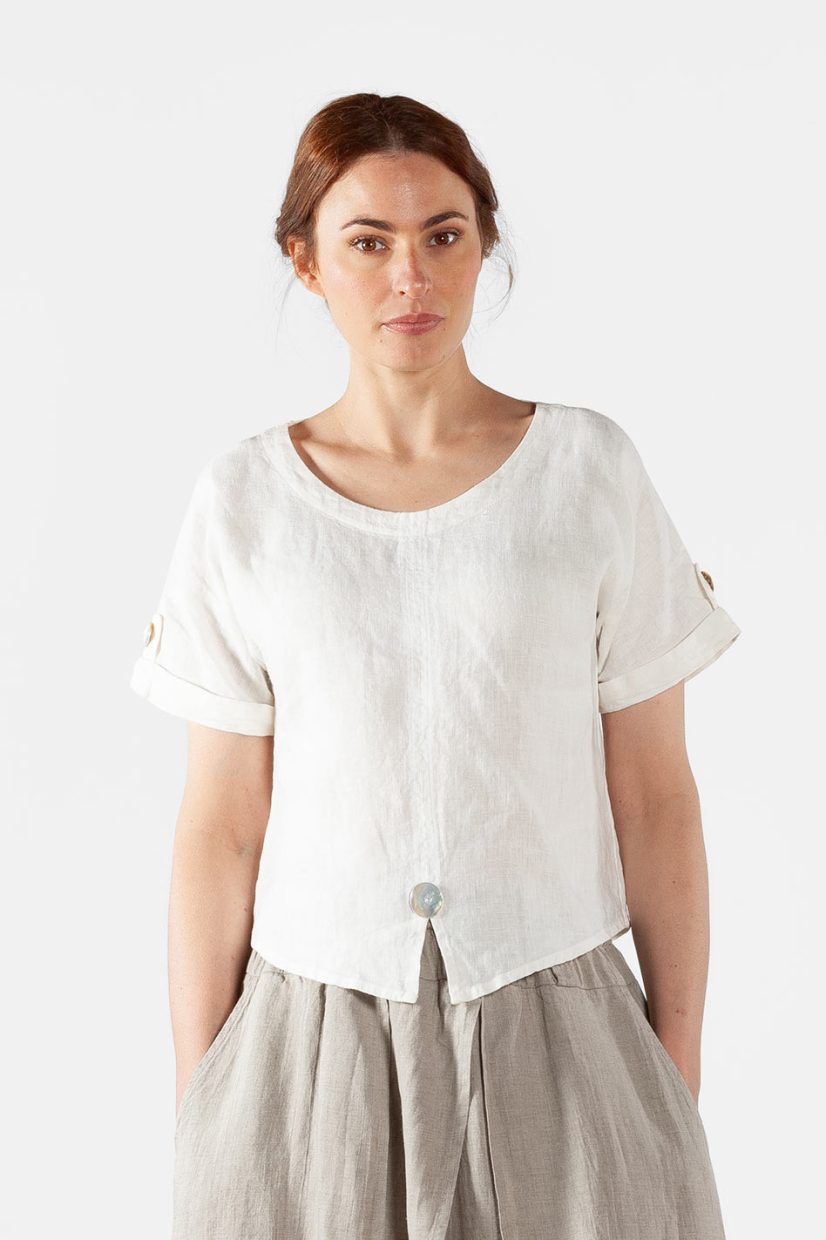 TILDUR Topp i lin, White