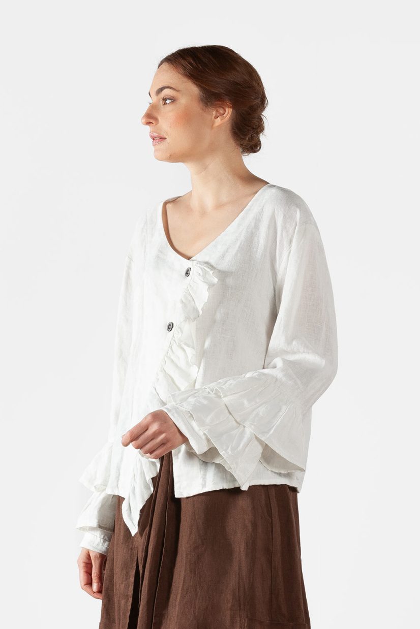 TOCK Blus i lin, White