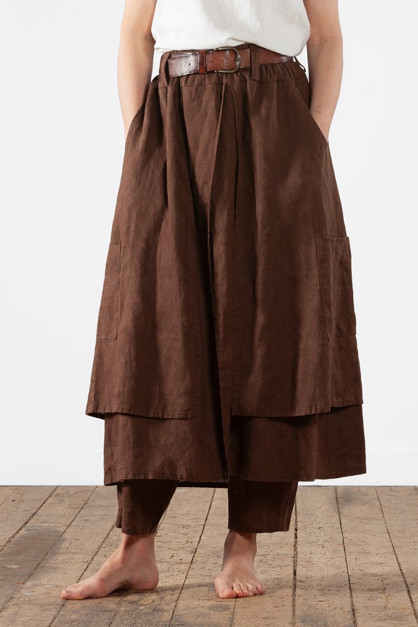 BAROCK Byxkjol i lin, Brown