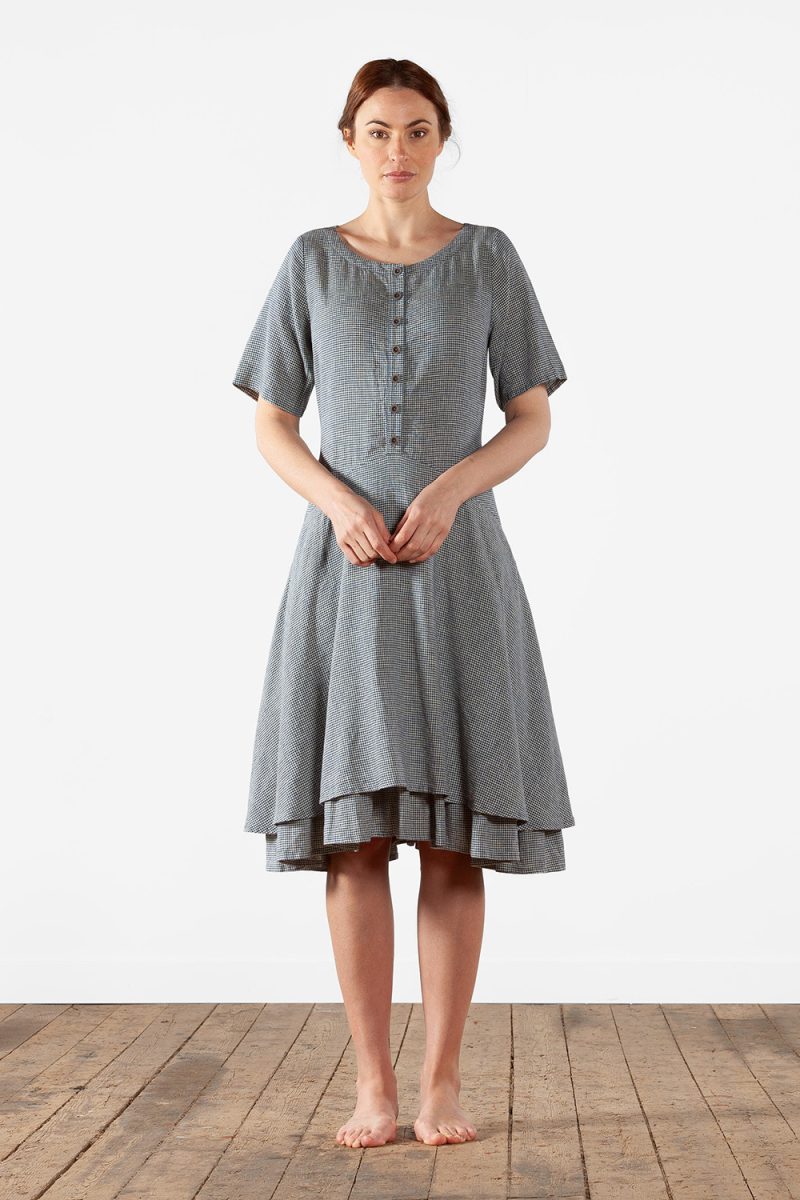 KRAMS Klänning i hampa/tencel, Check